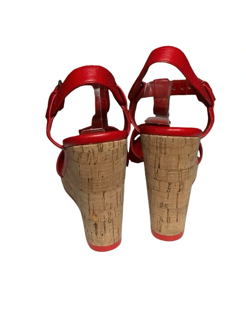 🌻Cole Haan Ayla Wedge Sandals Red Cork Platform Size 6.5 {FLAW - PLEASE READ}